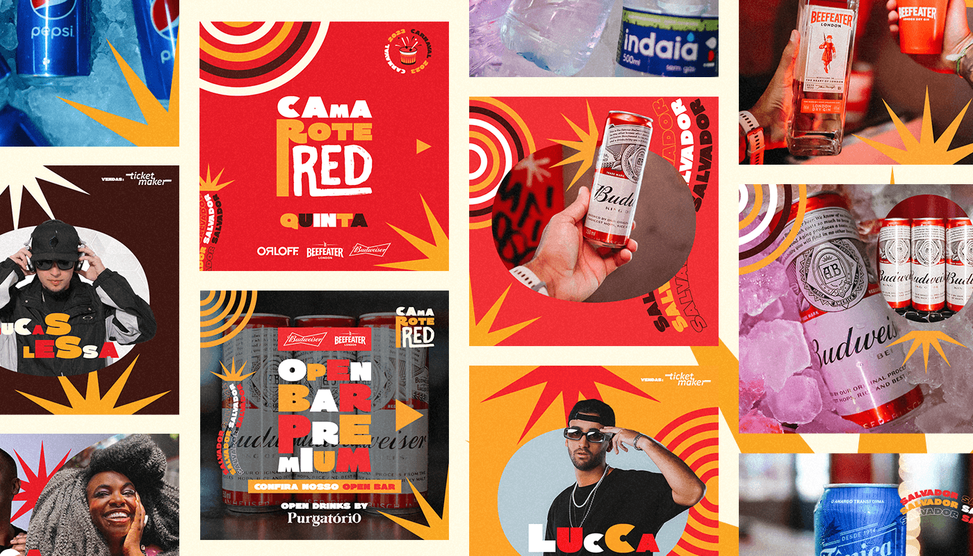 Peça da identidade do Camarote RED